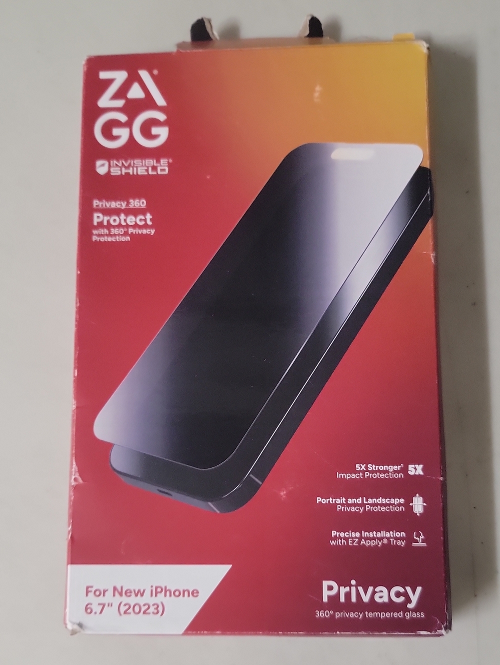 Zagg Privacy 360° Tempered Glass Screen Protector for iPhone 15 Plus